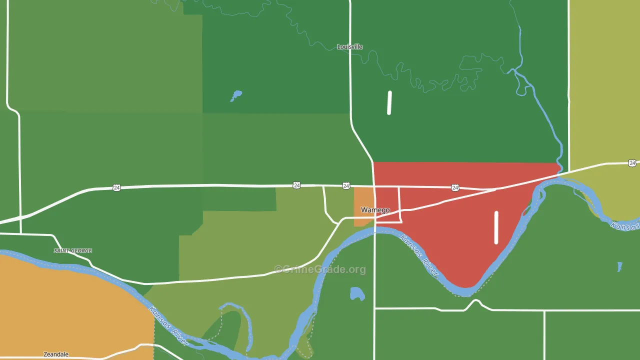 Wamego, KS Map of Drug-Related Crime Rates