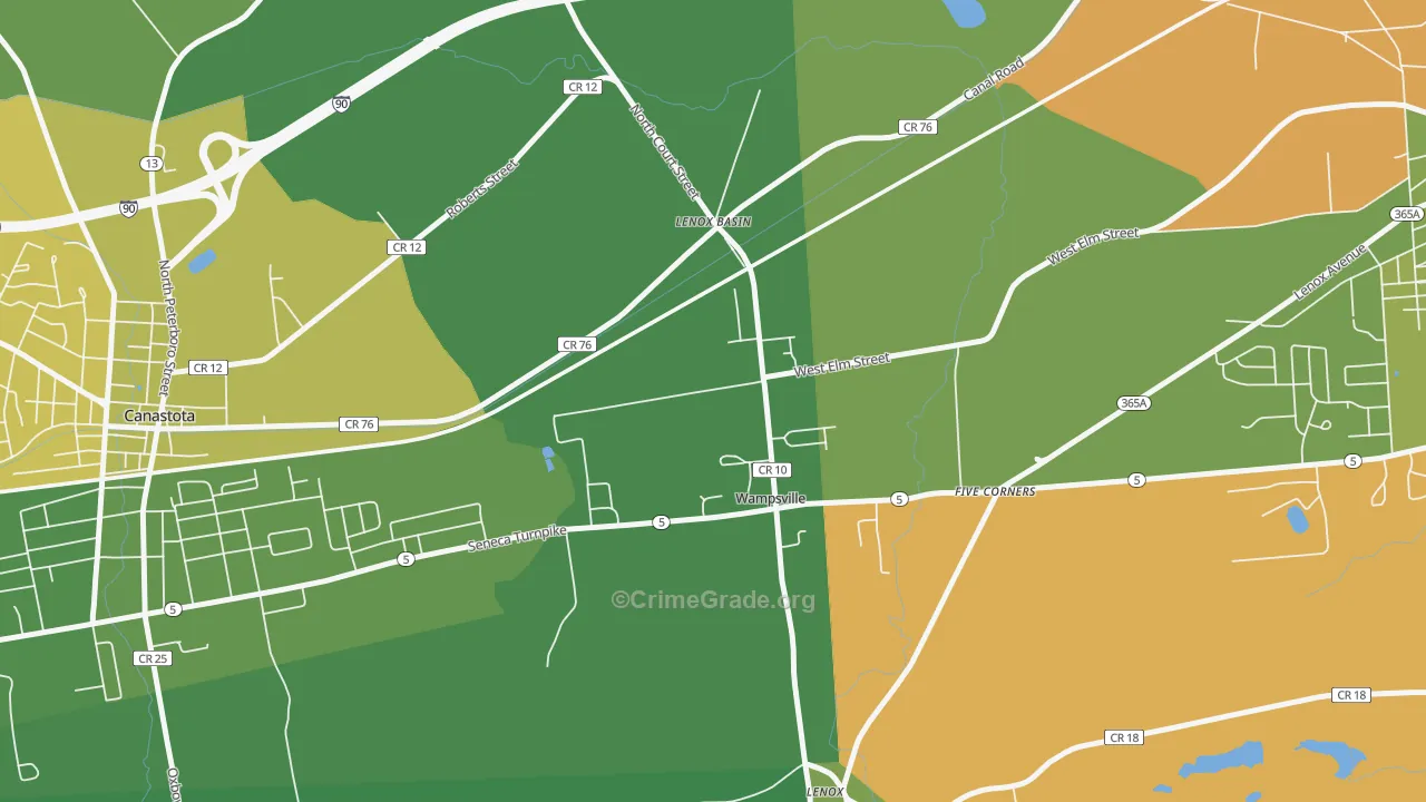 Wampsville, NY Map of Drug-Related Crime Rates