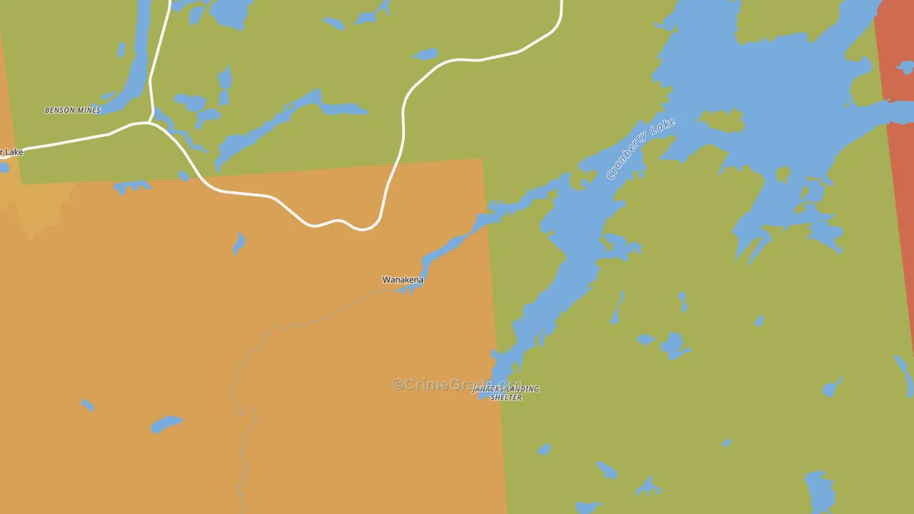 Wanakena, NY Map of Drug-Related Crime Rates