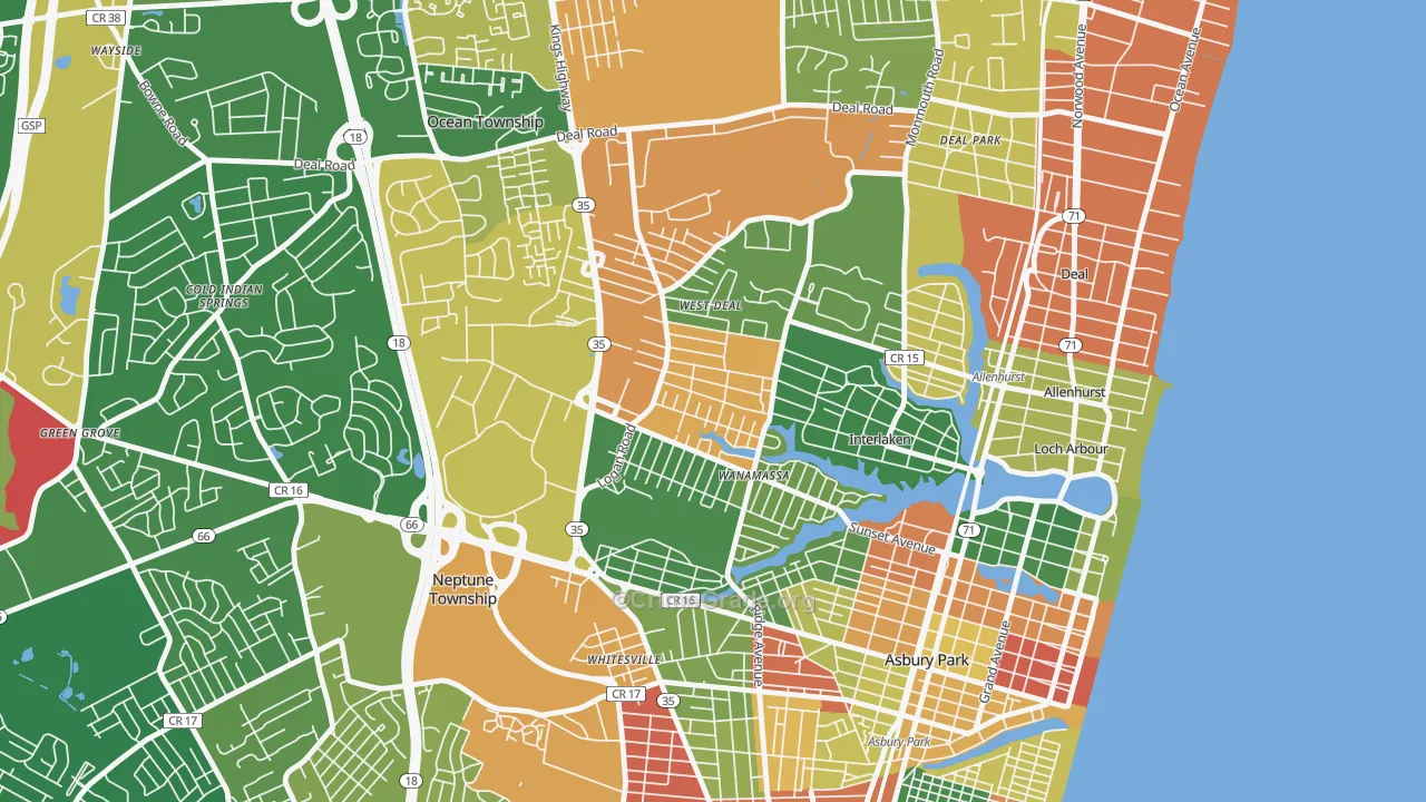 Wanamassa, NJ Map of Drug-Related Crime Rates