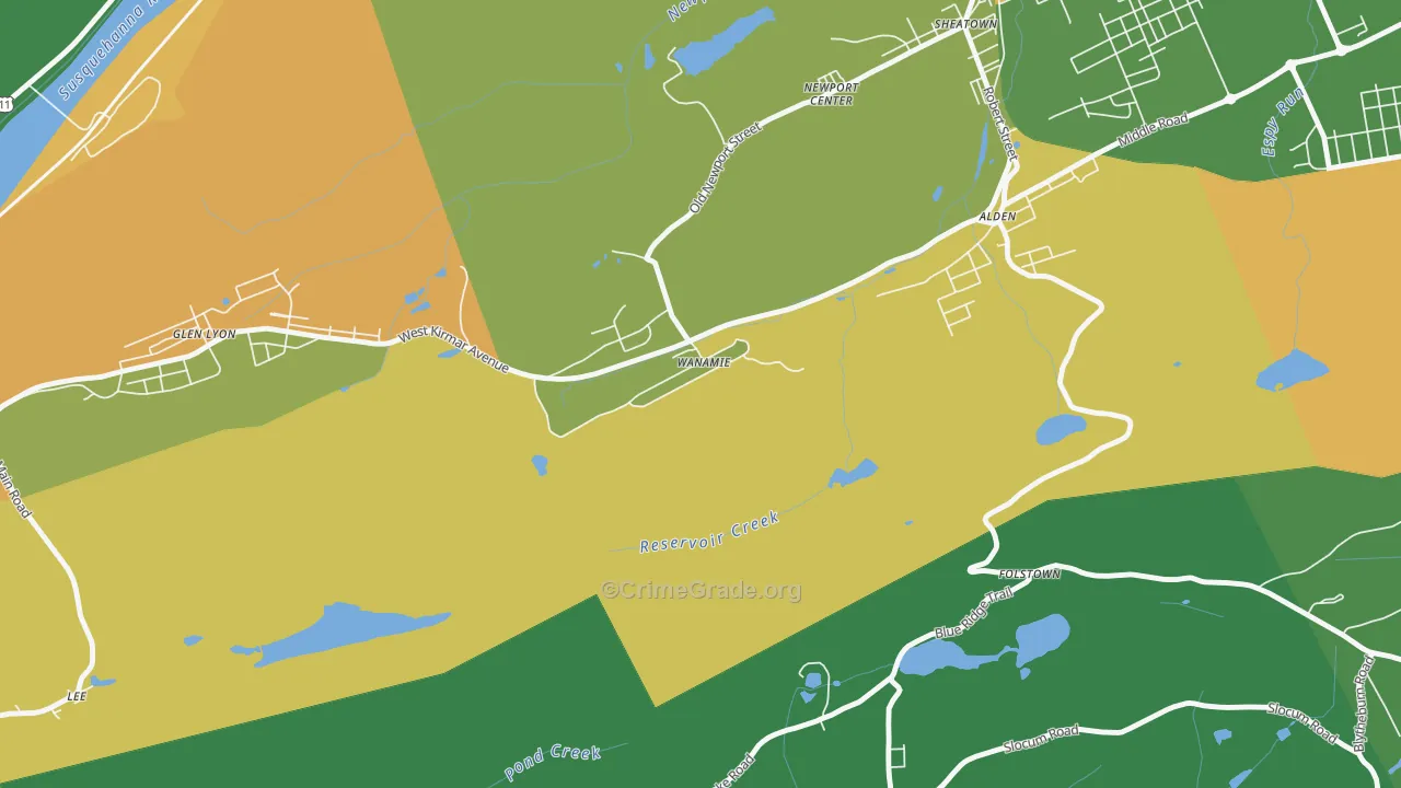 Wanamie, PA Map of Drug-Related Crime Rates