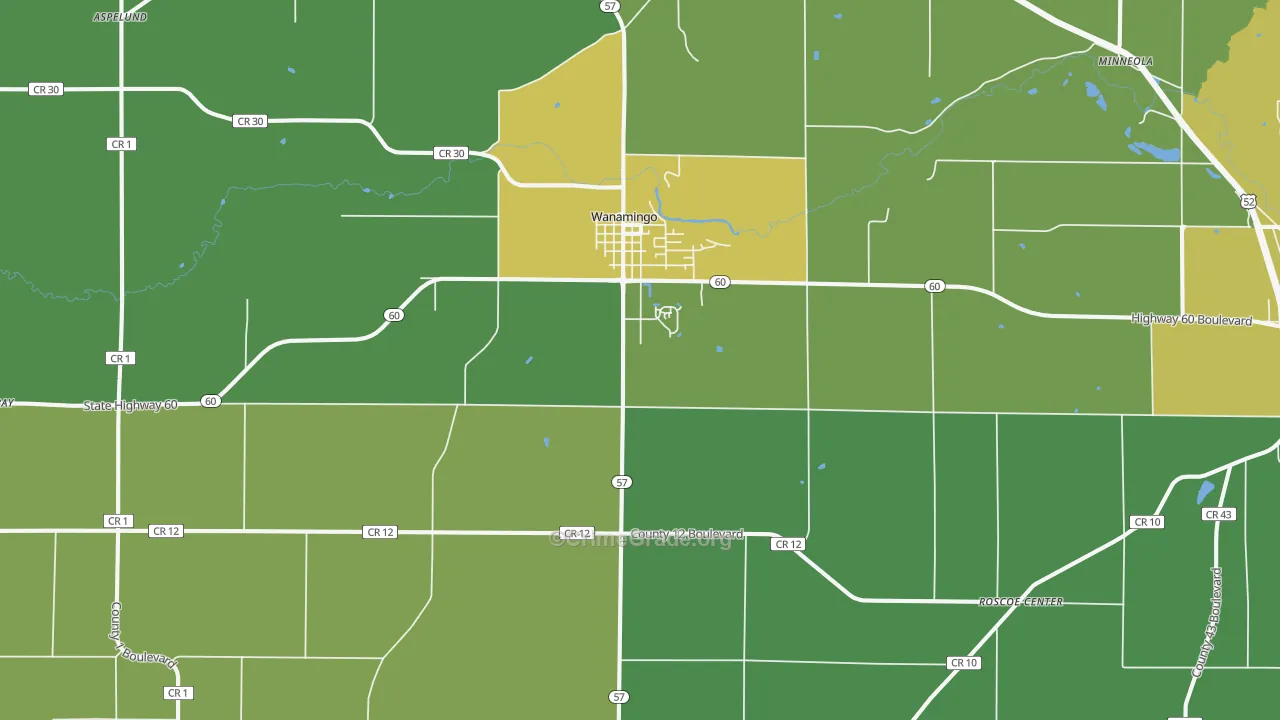 Wanamingo, MN Map of Drug-Related Crime Rates