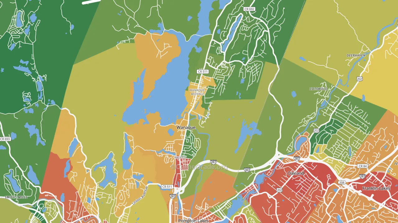 Wanaque, NJ Map of Drug-Related Crime Rates