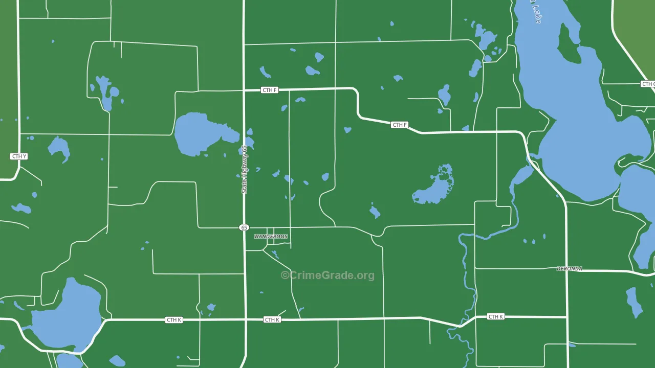 Wanderoos, WI Map of Drug-Related Crime Rates