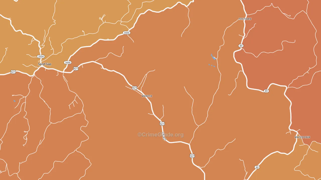 Waneta, KY Map of Drug-Related Crime Rates