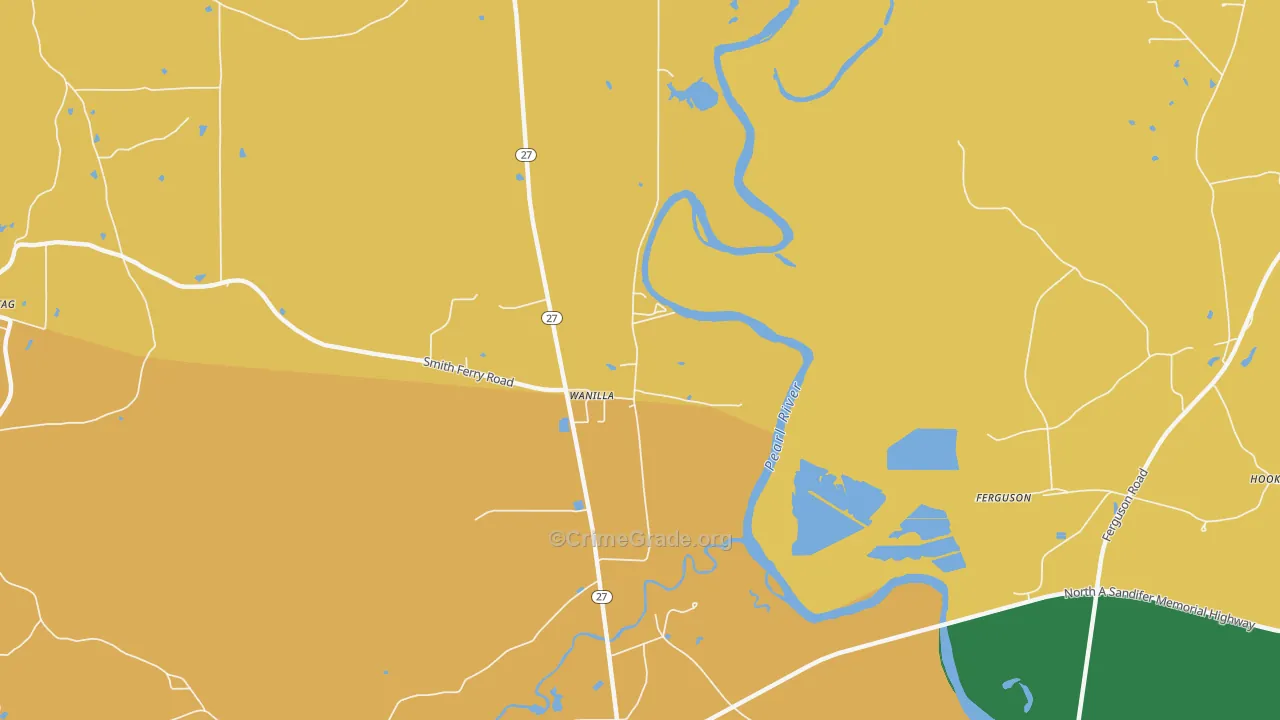 Wanilla, MS Map of Drug-Related Crime Rates
