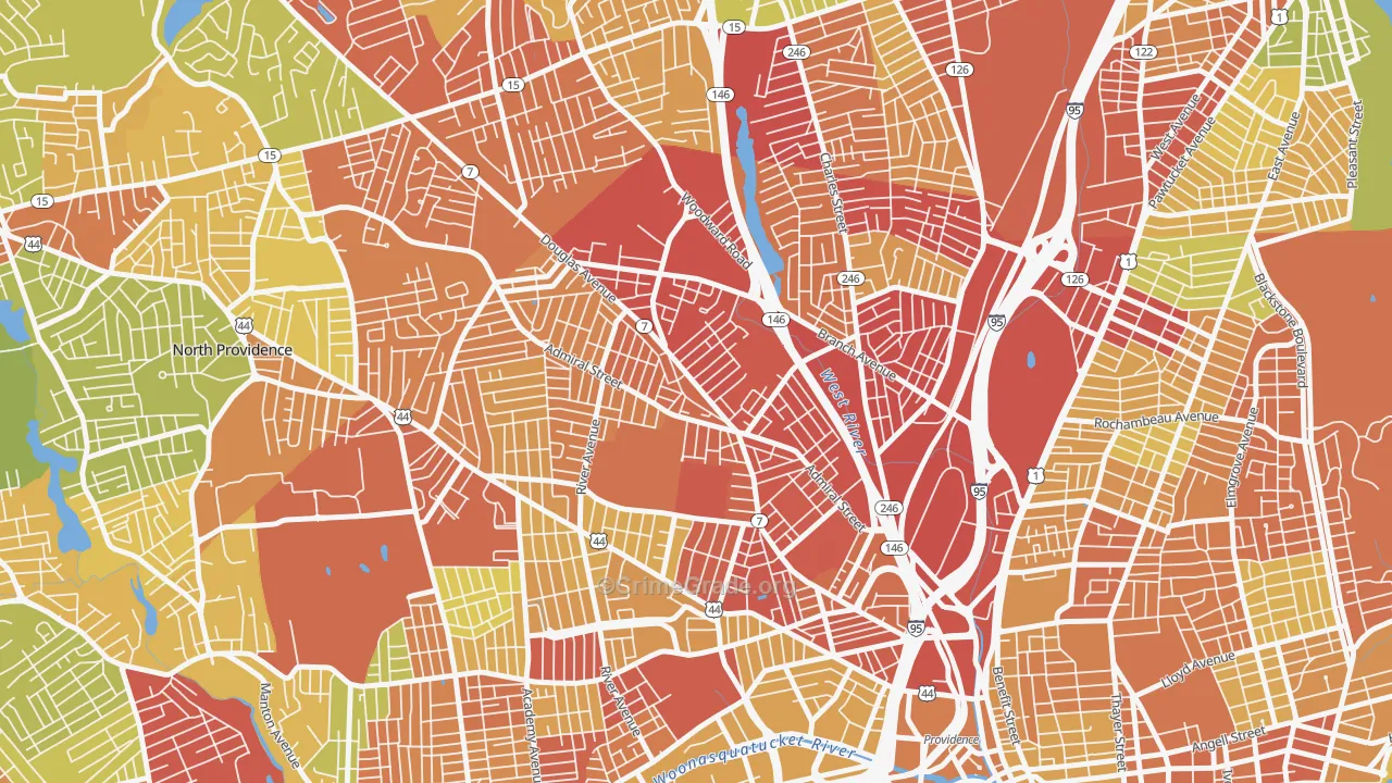 Wanskuck, Providence, RI Map of Drug-Related Crime Rates