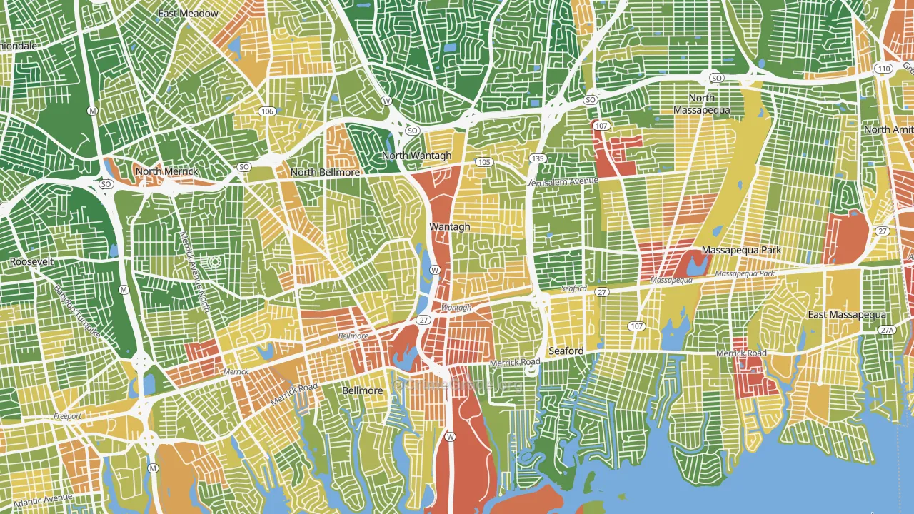 Wantagh, NY Map of Drug-Related Crime Rates