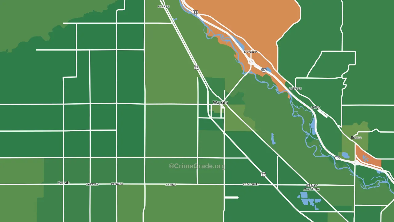 Wapato, WA Map of Drug-Related Crime Rates