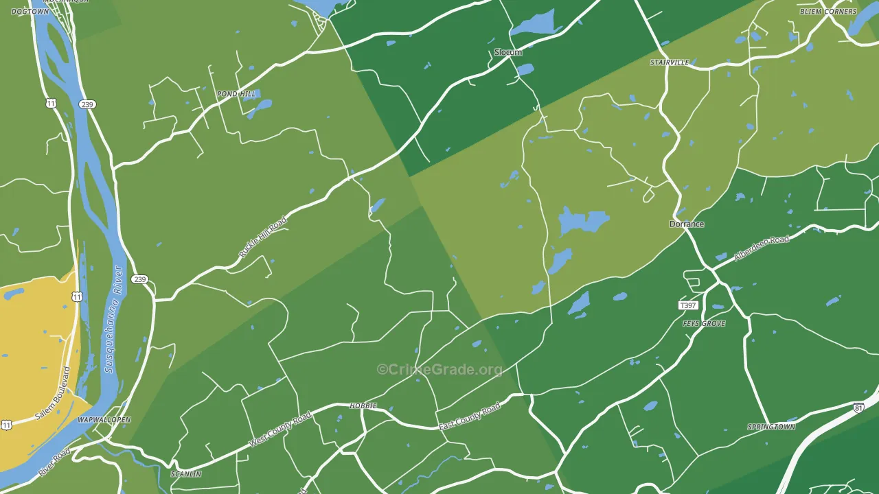 Wapwallopen, PA Map of Drug-Related Crime Rates