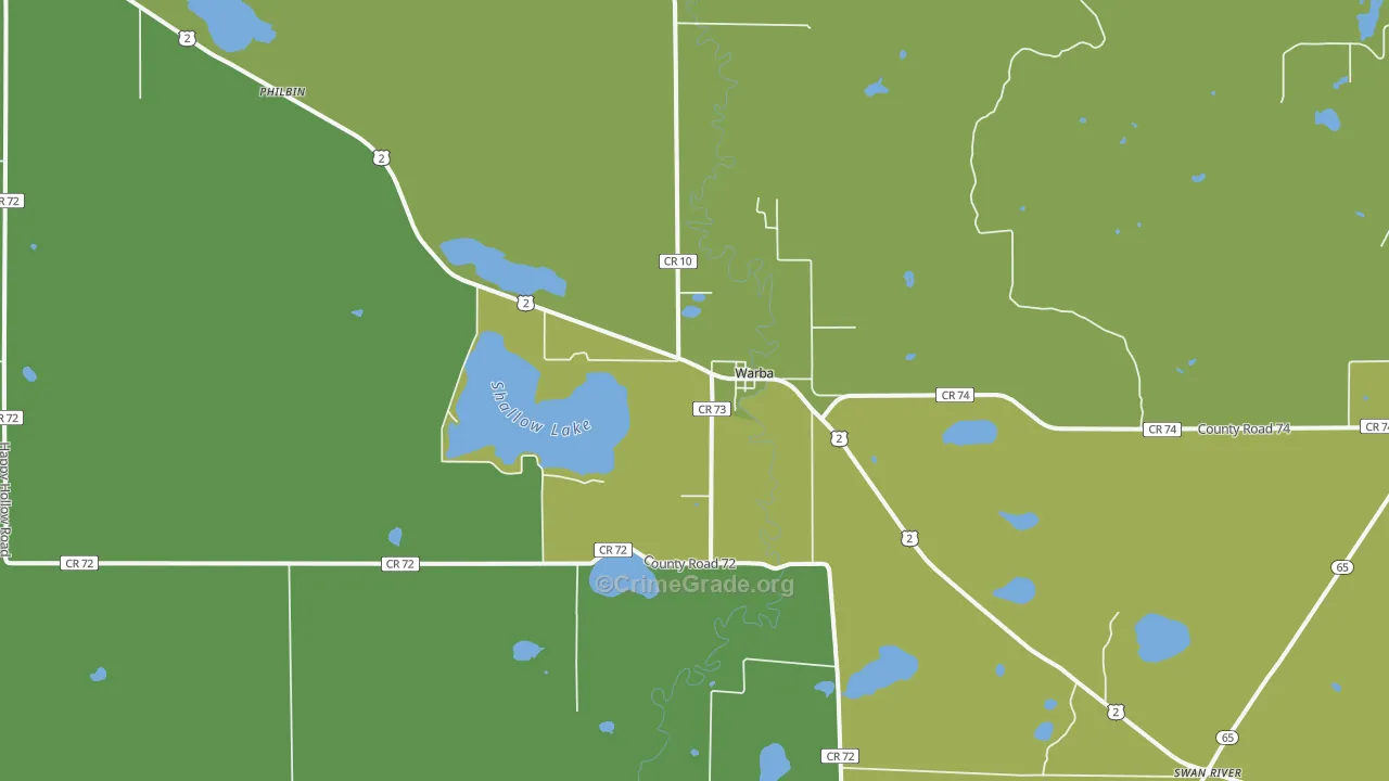 Warba, MN Map of Drug-Related Crime Rates