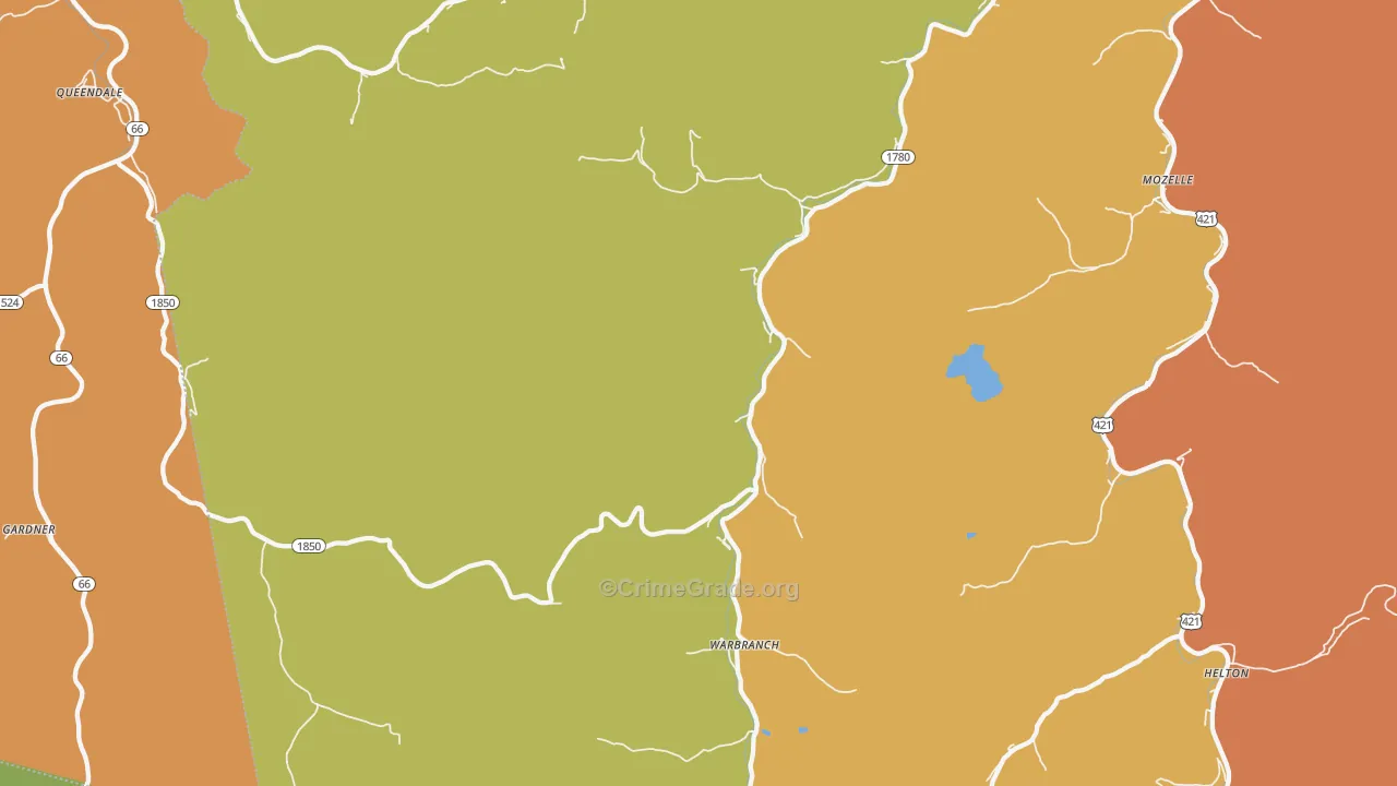 Warbranch, KY Map of Drug-Related Crime Rates