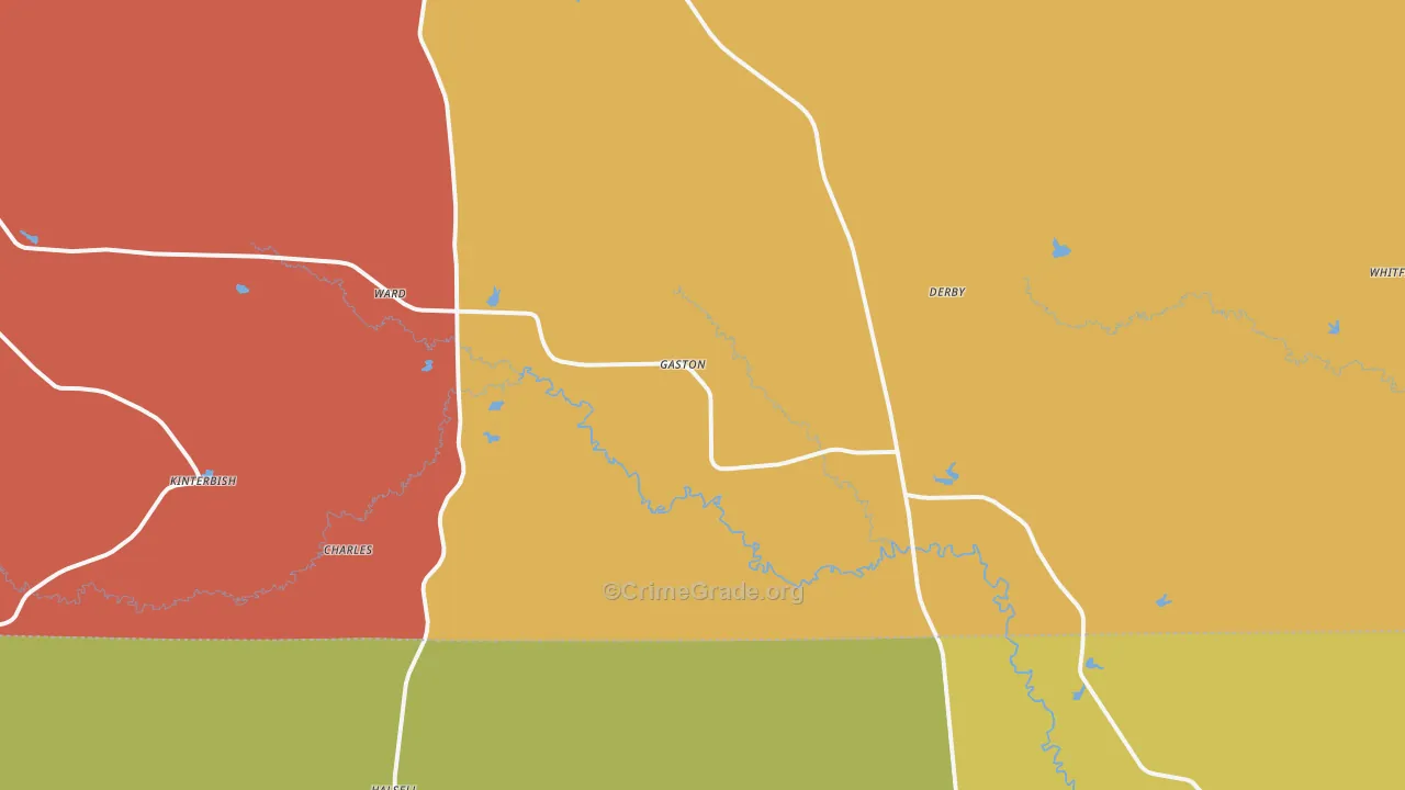 Ward, AL Map of Drug-Related Crime Rates