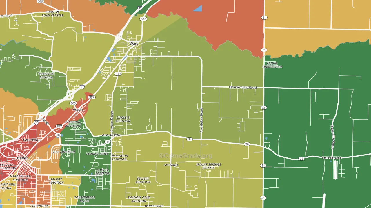 Ward, AR Map of Drug-Related Crime Rates