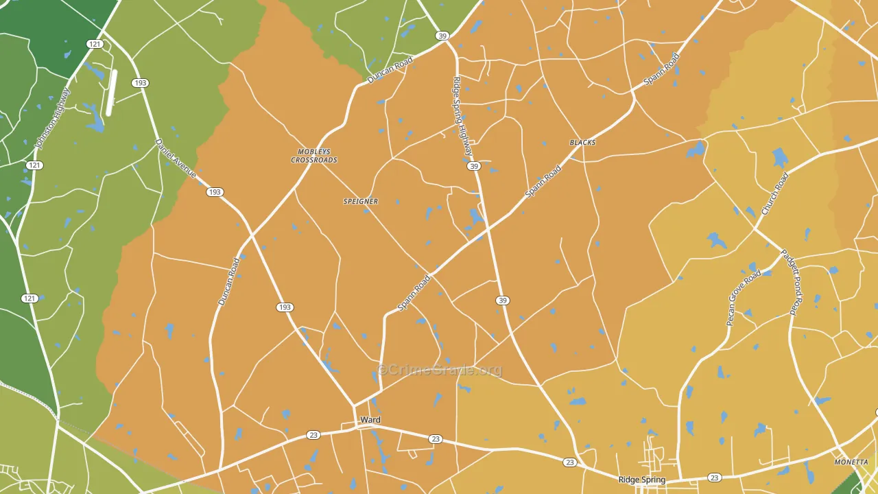 Ward, SC Map of Drug-Related Crime Rates