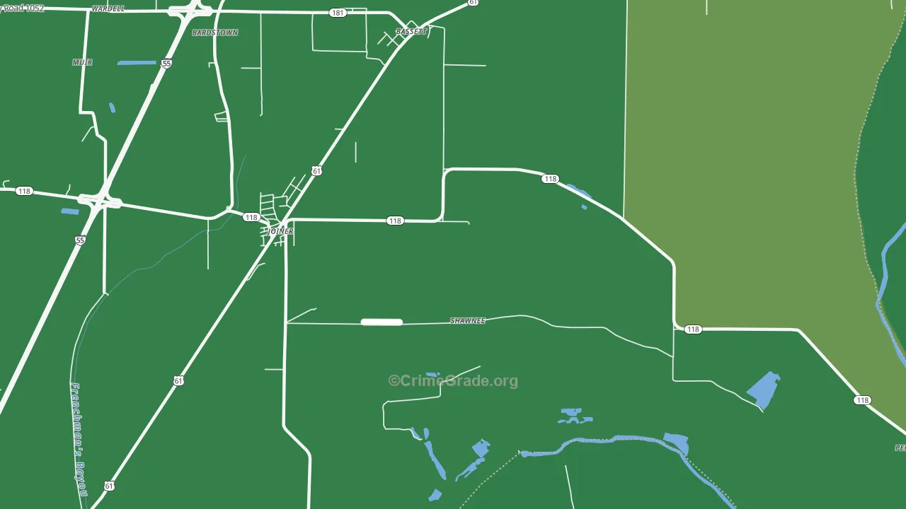 Wardell, AR Map of Drug-Related Crime Rates