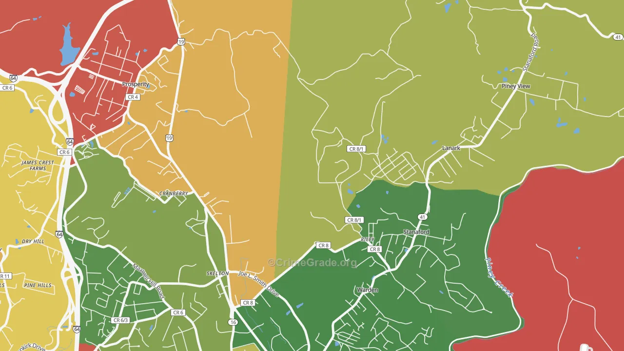 Warden, WV Map of Drug-Related Crime Rates