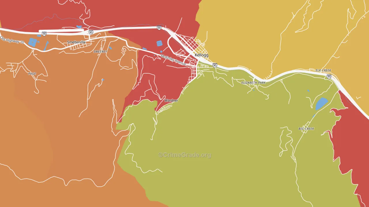 Wardner, ID Map of Drug-Related Crime Rates