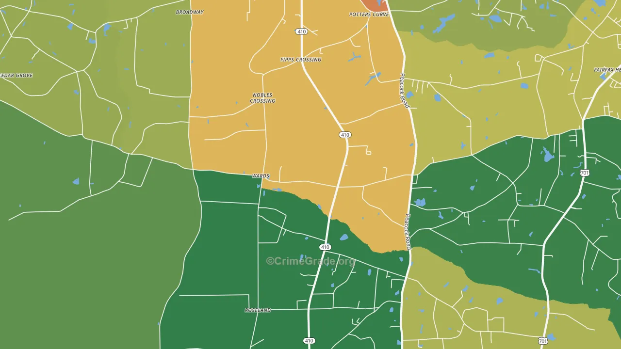 Wards, NC Map of Drug-Related Crime Rates