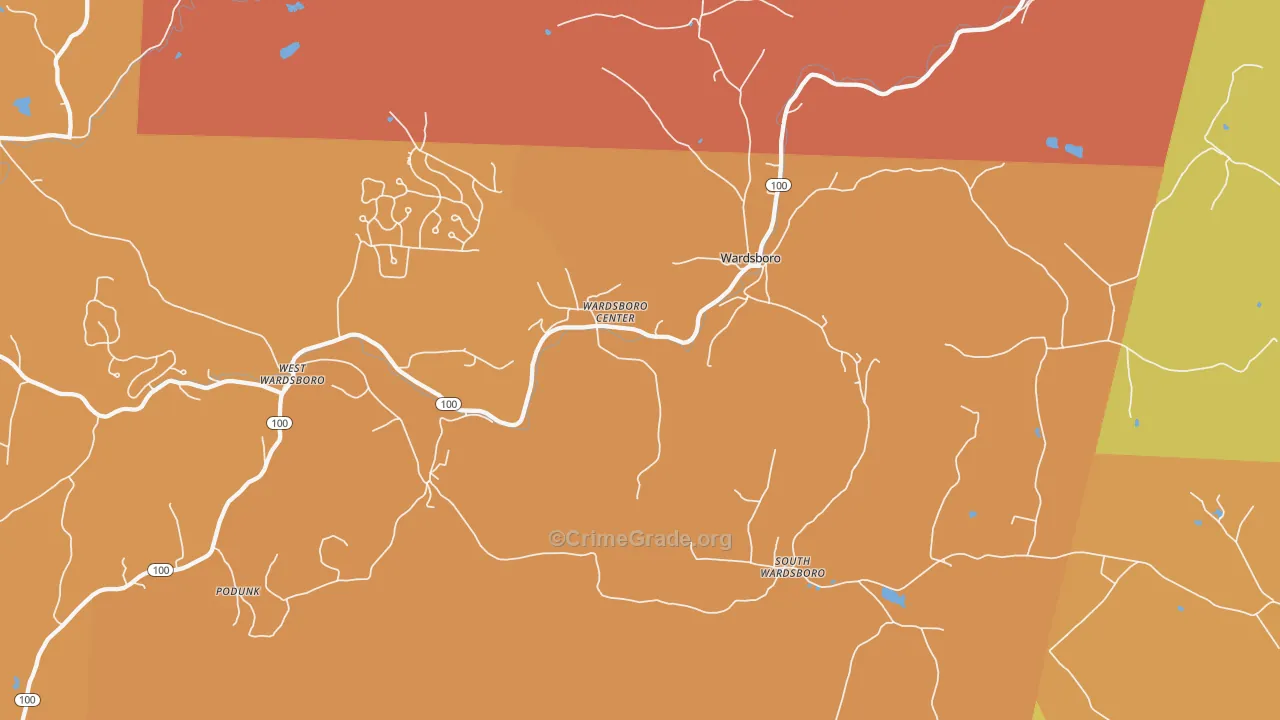 Wardsboro, VT Map of Drug-Related Crime Rates