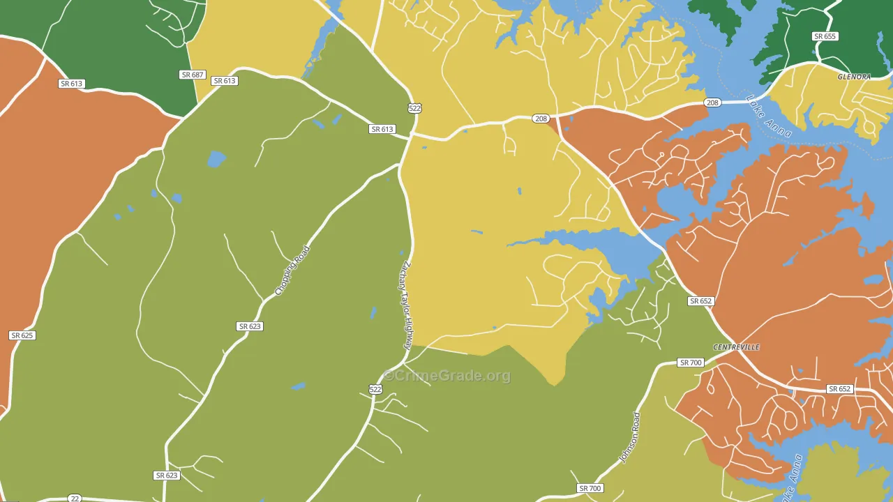 Wares Crossroads, VA Map of Drug-Related Crime Rates