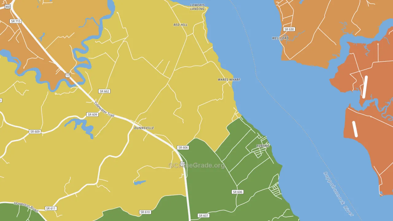 Wares Wharf, VA Map of Drug-Related Crime Rates