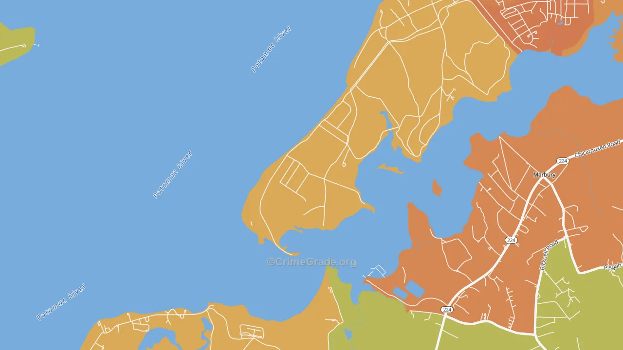 Warington Hills, MD Map of Drug-Related Crime Rates