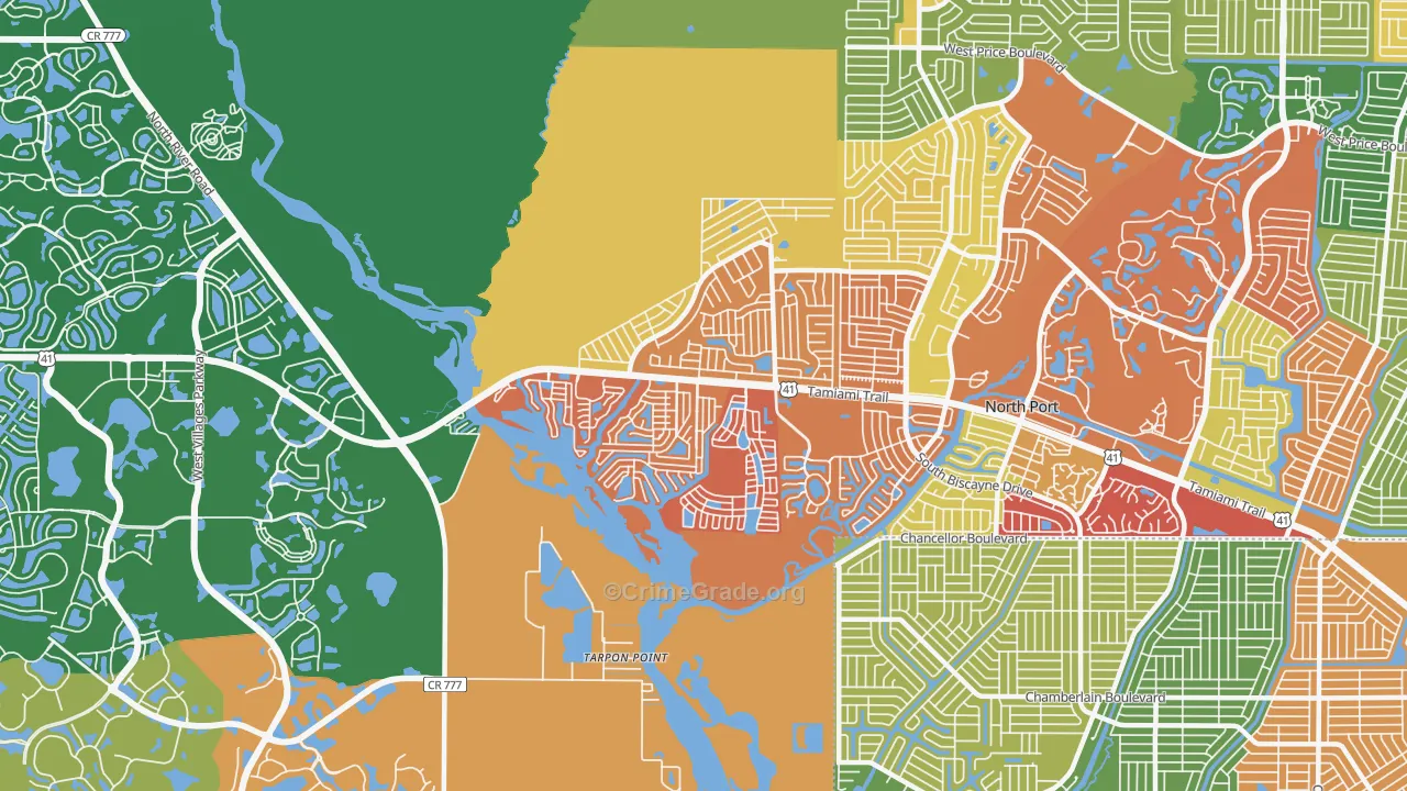Warm Mineral Springs, FL Map of Drug-Related Crime Rates