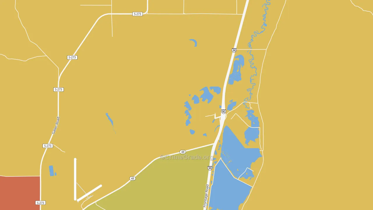 Warm Springs, MT Map of Drug-Related Crime Rates