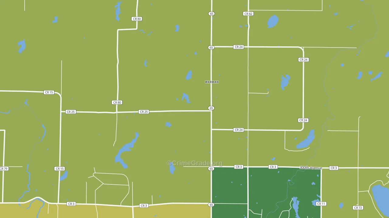 Warman, MN Map of Drug-Related Crime Rates
