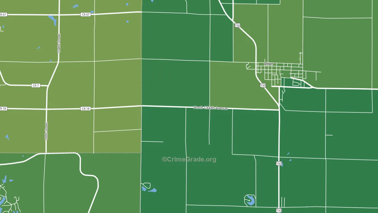 Warner, IL Map of Drug-Related Crime Rates