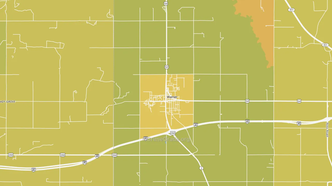 Warner, OK Map of Drug-Related Crime Rates