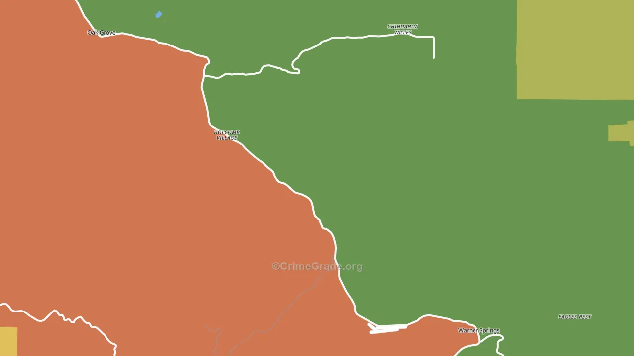 Warner Springs, CA Map of Drug-Related Crime Rates