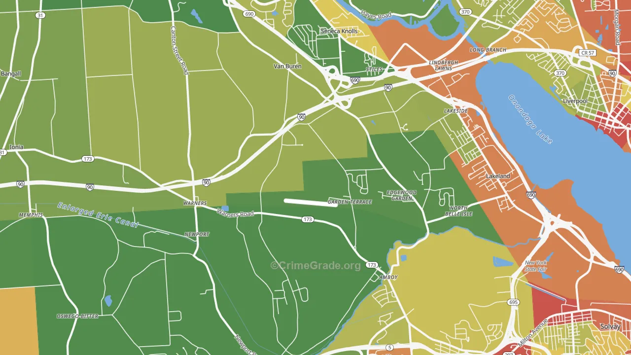Warners, NY Map of Drug-Related Crime Rates