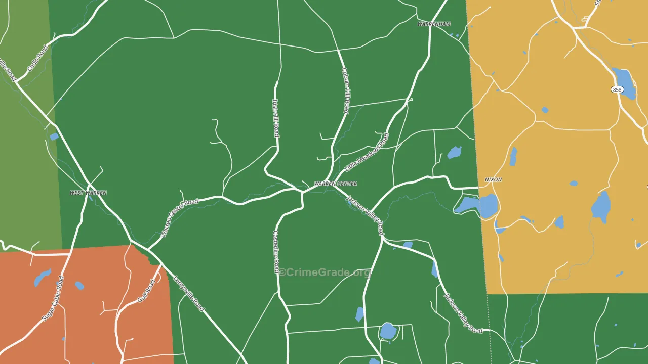 Warren Center, PA Map of Drug-Related Crime Rates