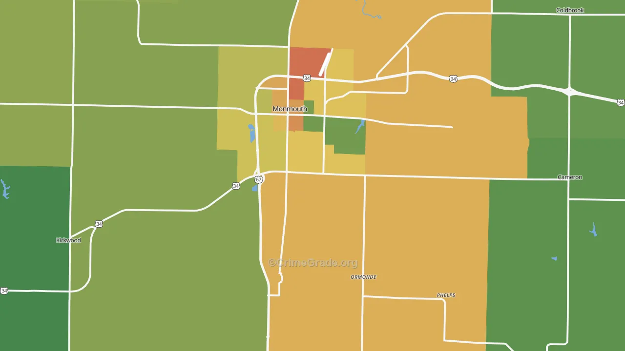 Warren County, IL Map of Drug-Related Crime Rates