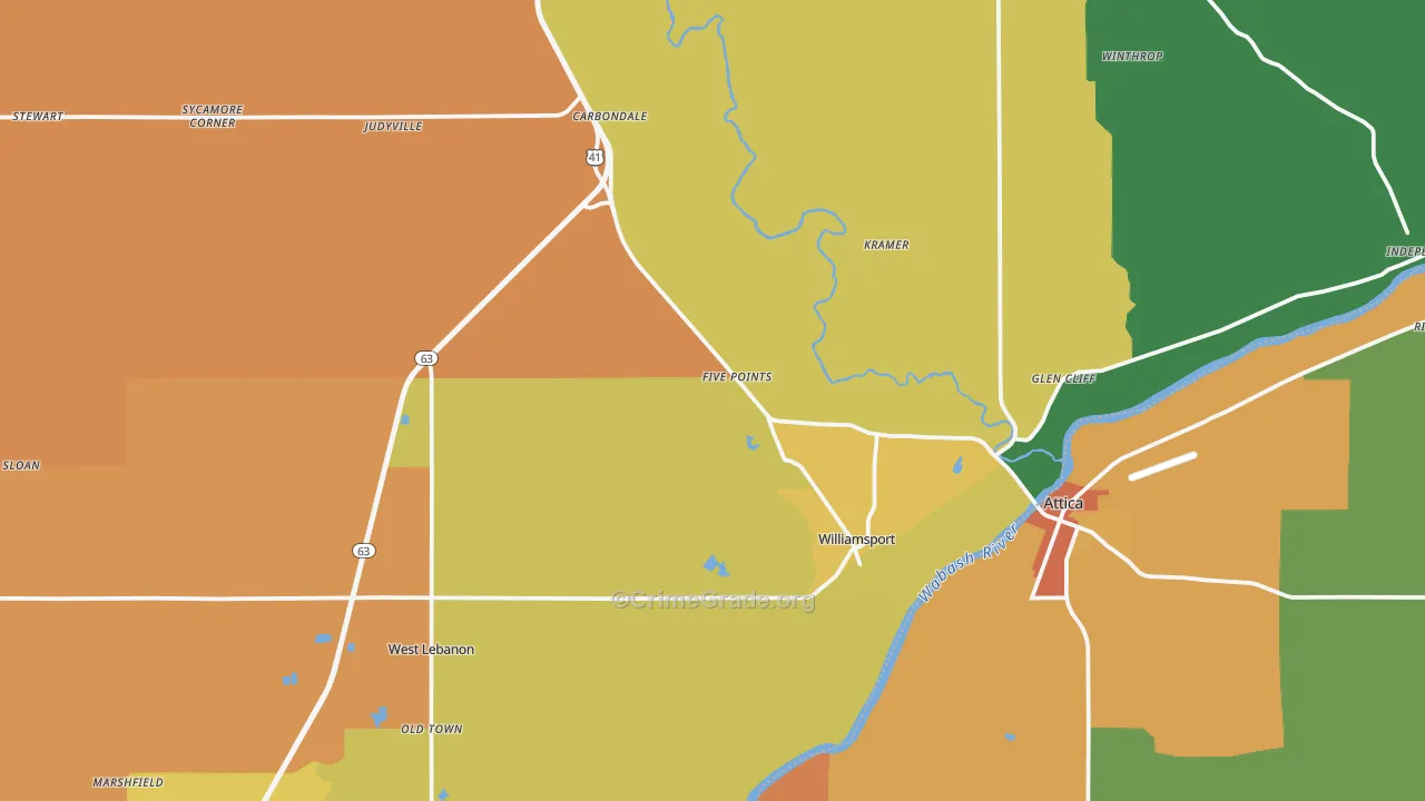 Warren County, IN Map of Drug-Related Crime Rates