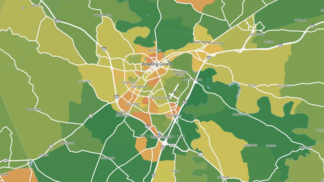Warren County, KY Map of Drug-Related Crime Rates