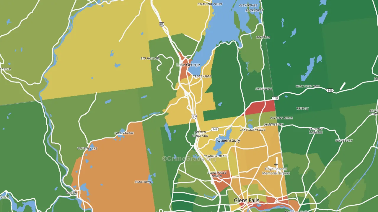 Warren County, NY Map of Drug-Related Crime Rates