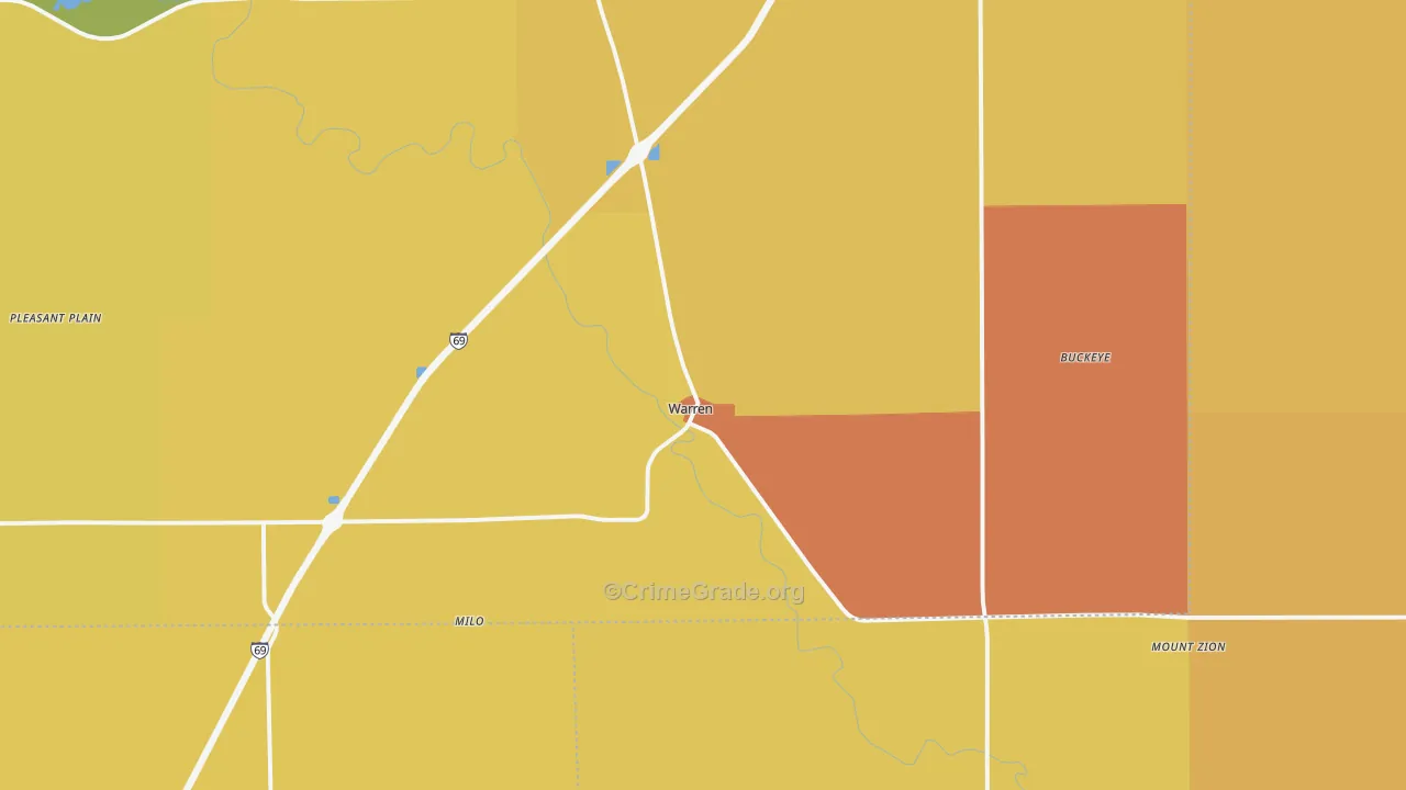 Warren, IN Map of Drug-Related Crime Rates