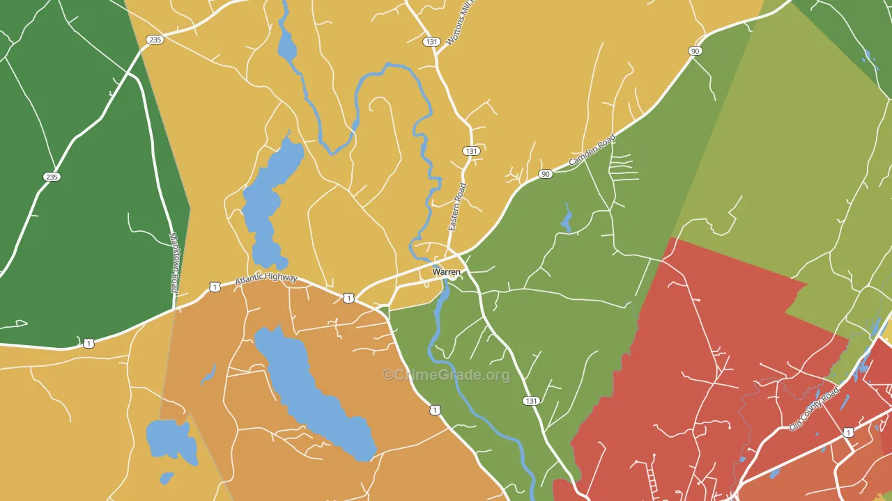 Warren, ME Map of Drug-Related Crime Rates