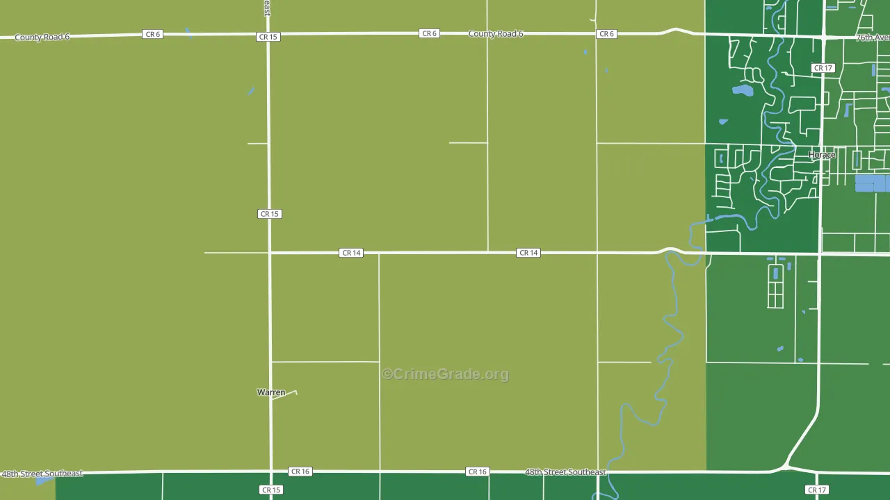 Warren, ND Map of Drug-Related Crime Rates