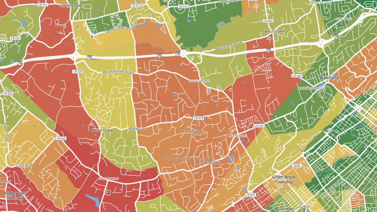 Warren, NJ Map of Drug-Related Crime Rates