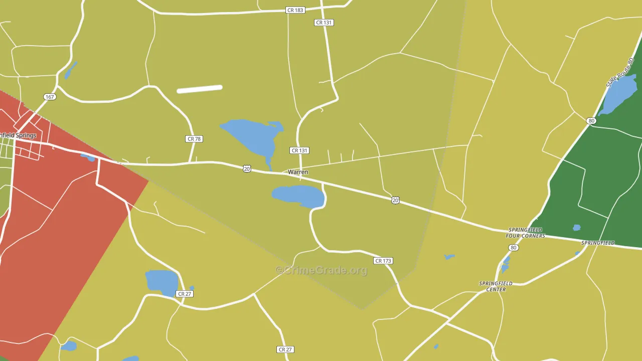 Warren, NY Map of Drug-Related Crime Rates