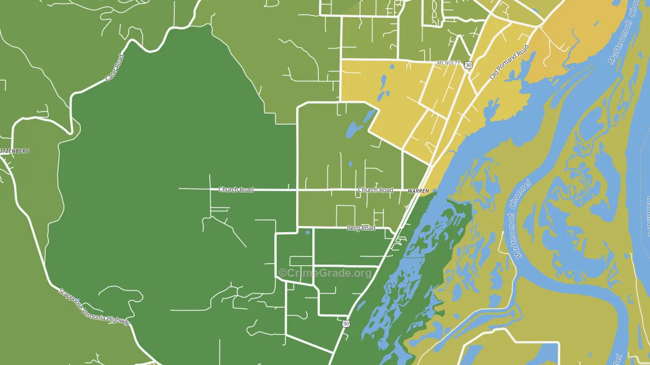 Warren, OR Map of Drug-Related Crime Rates