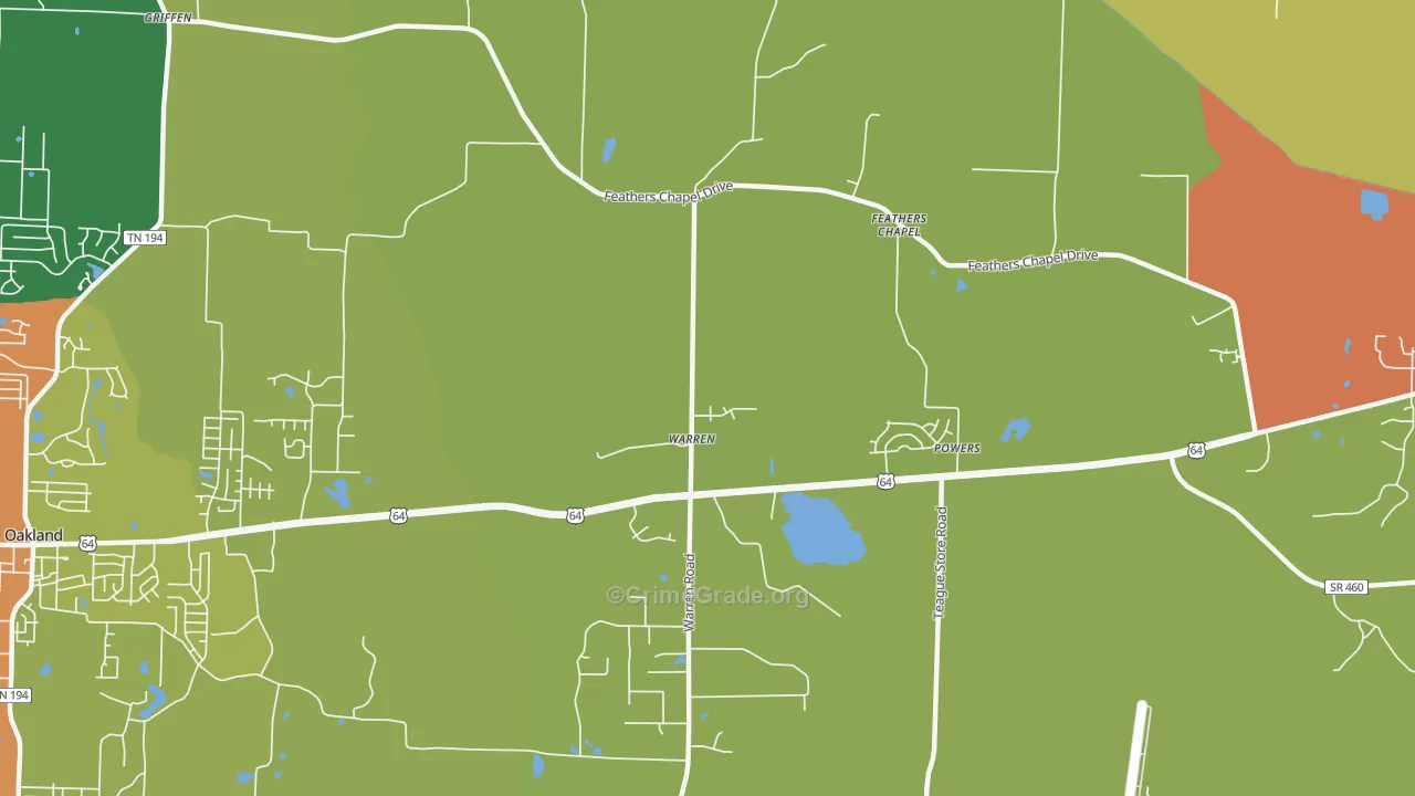 Warren, TN Map of Drug-Related Crime Rates