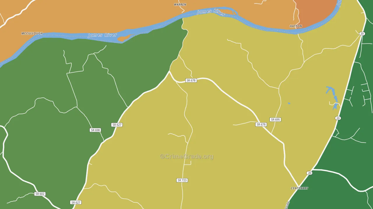 Warren, VA Map of Drug-Related Crime Rates