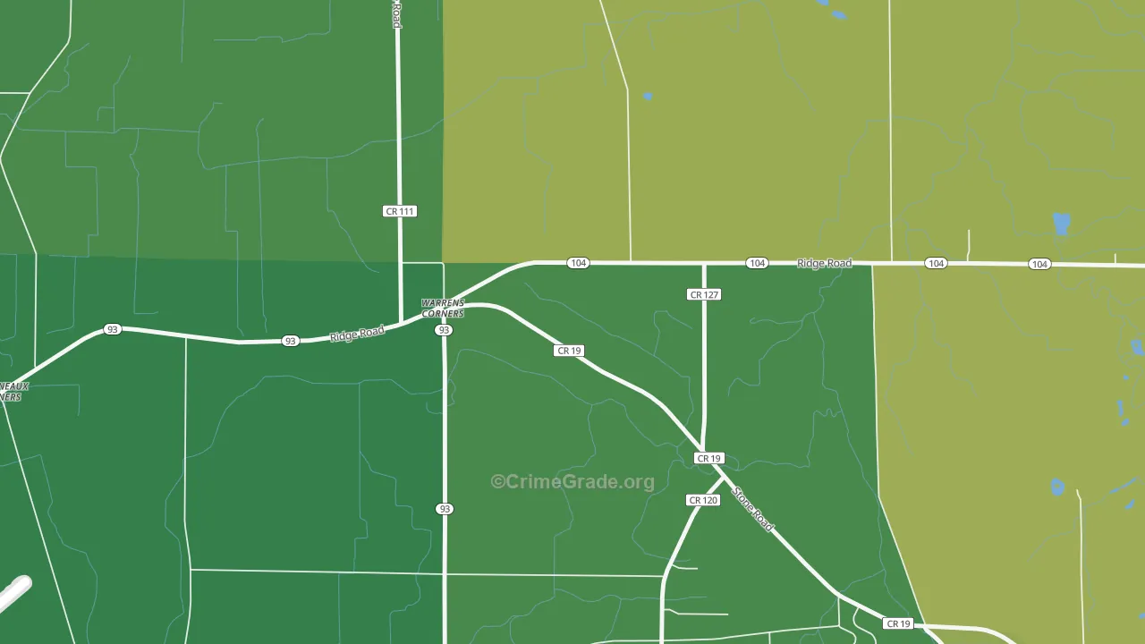 Warrens Corners, NY Map of Drug-Related Crime Rates