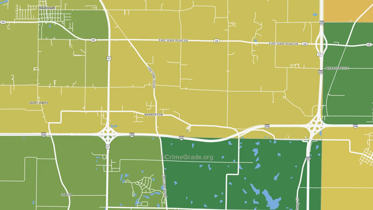 Warrenton, IN Map of Drug-Related Crime Rates