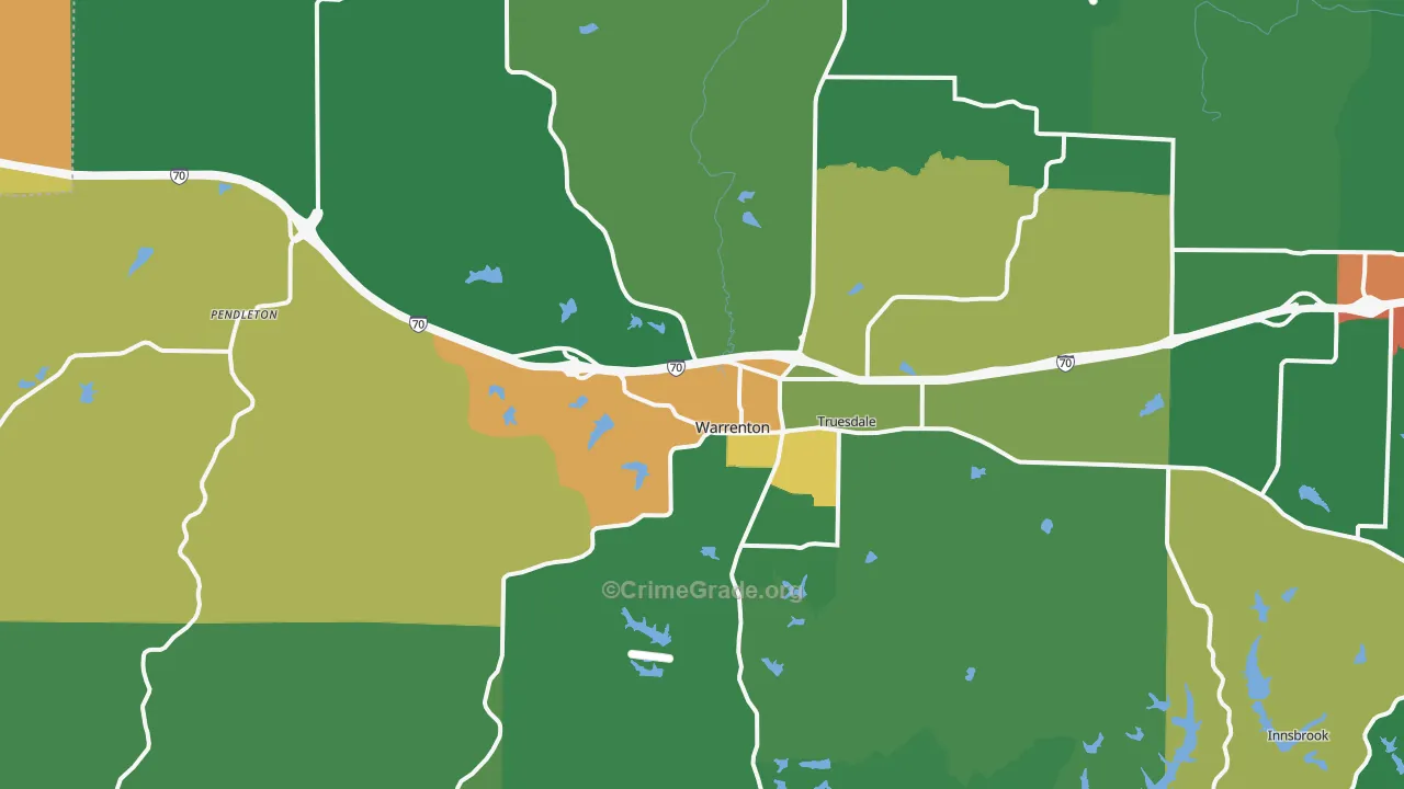 Warrenton, MO Map of Drug-Related Crime Rates